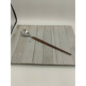 Stainless Steel Salad Server Fork with Wood Handle 13 1/4"